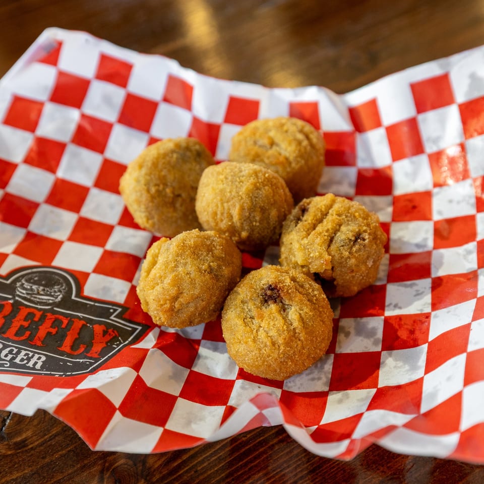 Fried cookies on checkered paper
